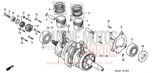 ALBERO MOTORE/PISTONE CM125CX di 1999